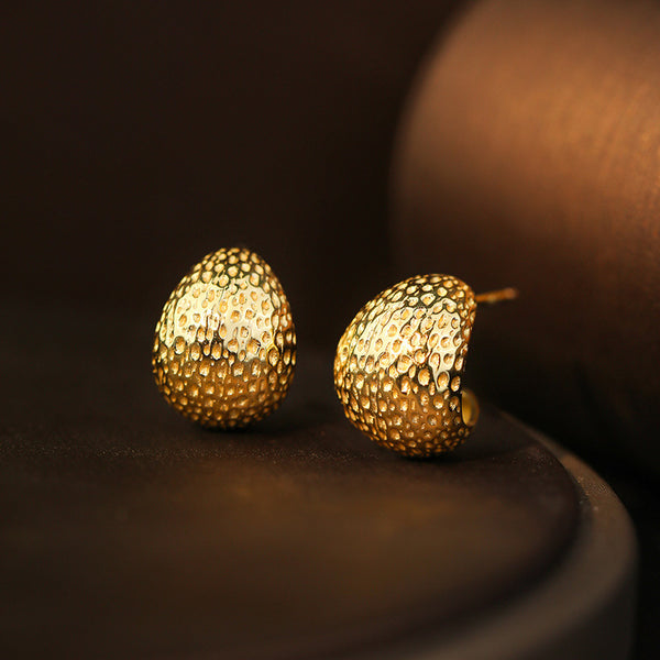 FE3048 925 Sterling Silver Irregular Texture Earrings