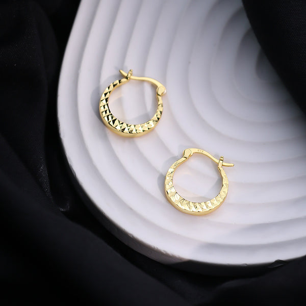 FE3047 925 Sterling Silver Rhombic Car Flower Earrings