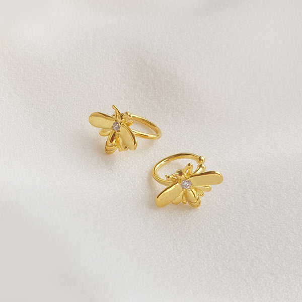 FE2560 925 Sterling Silver Honey Bee Ear Cuff
