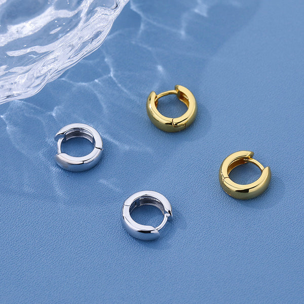 FE3054 925 Sterling Silver High Polish Simple Hoop Earring