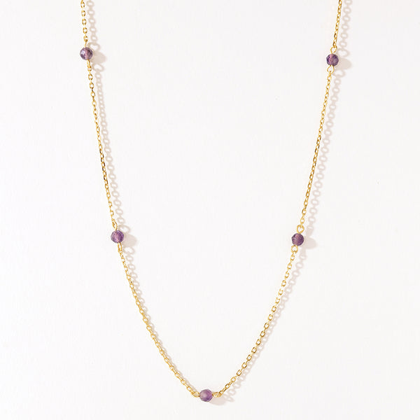 VFX0288 Birthstone Beaded Chain Necklace