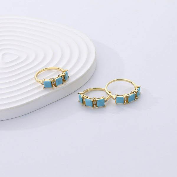 FJ0927 Zircon Turquoise Ring