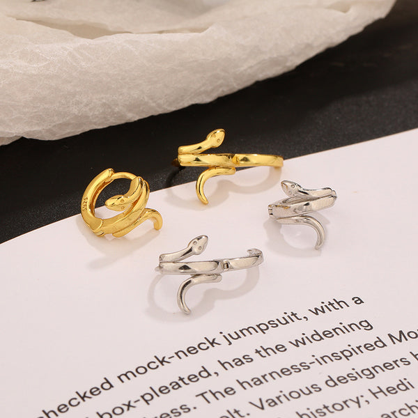 FE2548 925 Sterling Silver Dainty Boa Hoop Earring