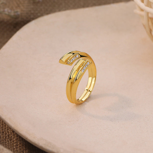 FJ1082 925 Sterling Silver Women Modern Open Ring