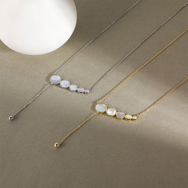 FX1172 925 Sterling Silver Round Bead Pendant Chain Necklace