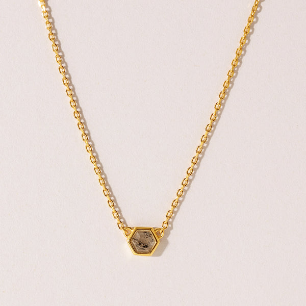 VFX0245 Agate Natural Stone Hexagon Necklace