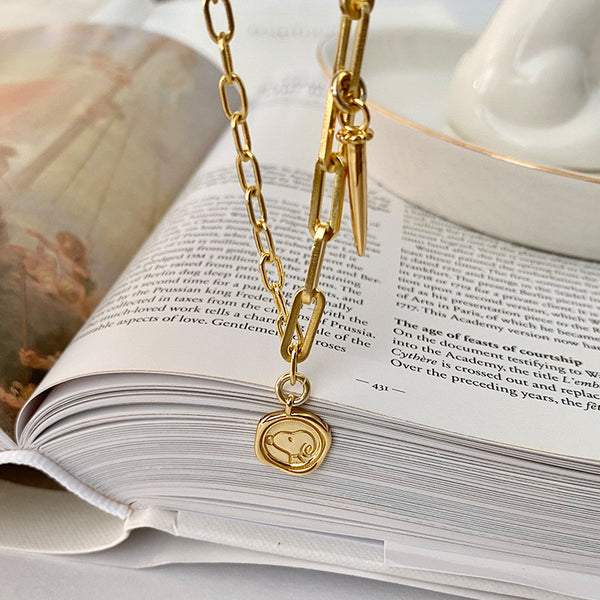 FS0363 925 Sterling Silver Cartoon Cute Puppy Pendant Bracelet