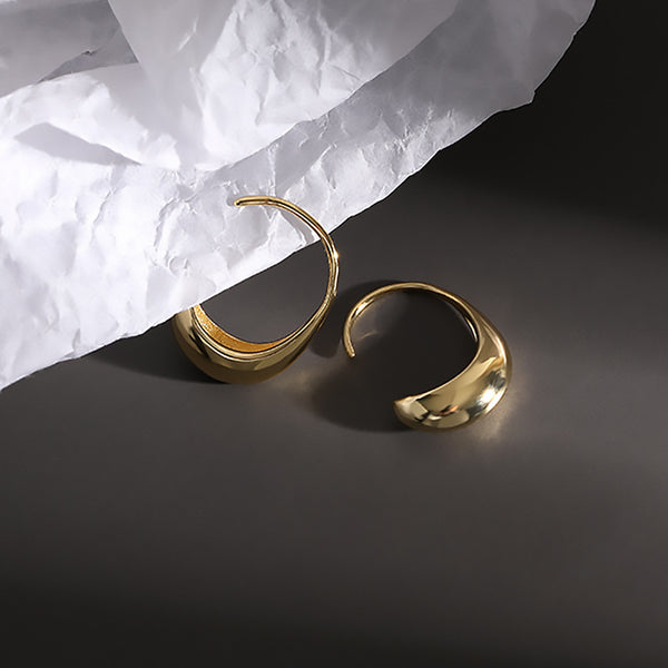 FE2479 925 Sterling Silver Letter C Stud Earrings