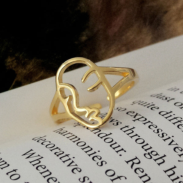 FJ0903 925 Sterling Silver Face Ring