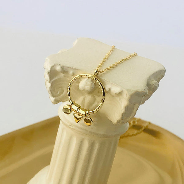 FX1046 925 Sterling Silver Geometric Circle Pendant Necklaces