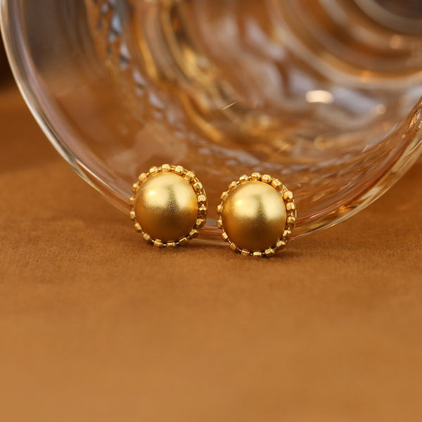 FE3060 925 Sterling Silver Frosted Sunflower Stud Earrings