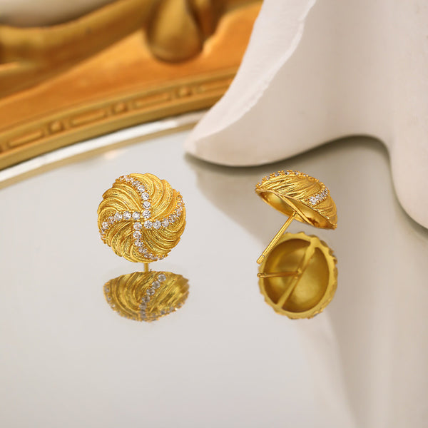 FE3037 925 Sterling Silver Brushed Stud Earrings