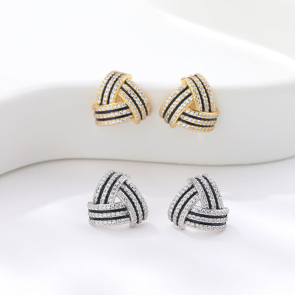 FE2662 925 Sterling Silver Triangle Stud Earrings