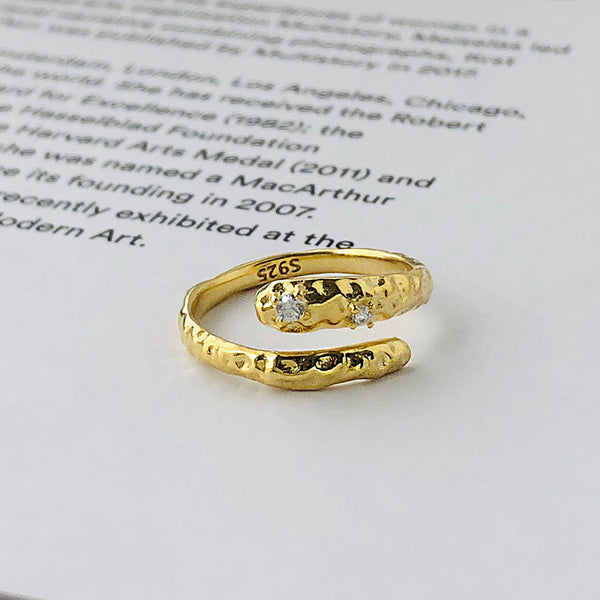 FJ0988 925 Sterling Silver Serpentine Zircon Ring