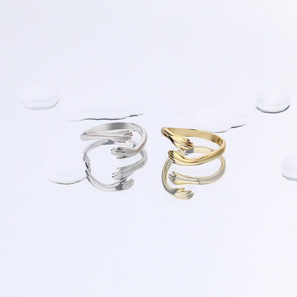 FJ0846 925 Sterling Silver Hug Ring