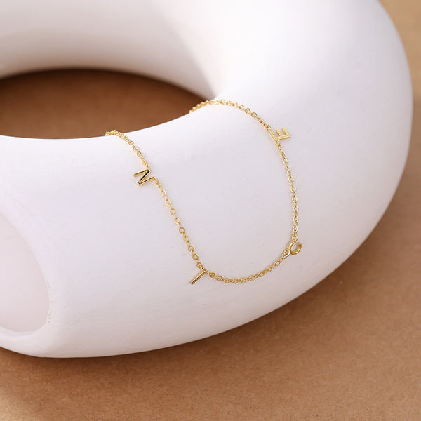 FX0969 925 Sterling Silver Letter Initial "NICE" Necklaces