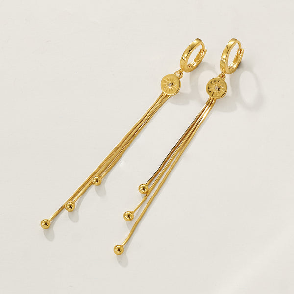 FE2404 925 Sterling Silver Triple Chain Hoop Earrings