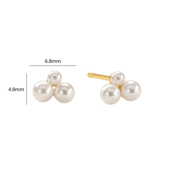 VFE0135 Trio Shell Pearl Mini Stud Earring