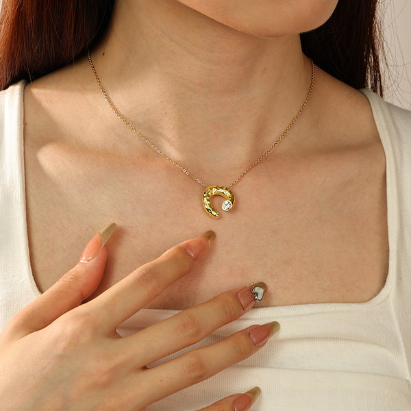 VFX0016 Geometry CZ Pendant Necklace