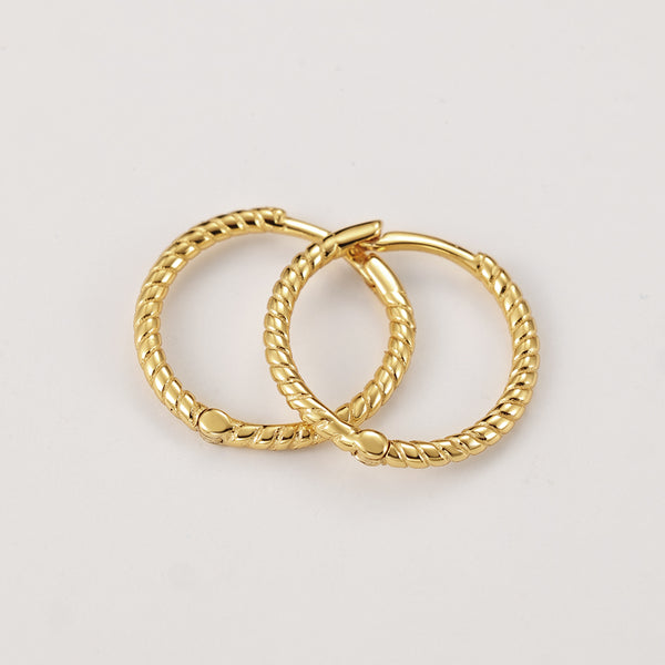 FE2113 FE2114 925 Sterling Silver Simple Twisted Hoop Earrings