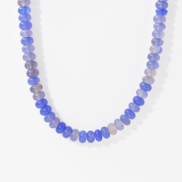 PN0188 925 Silver Purple Jade Charm Bead Necklaces
