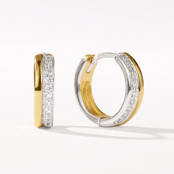 VFE0703 Two Tone Hoop Earrings