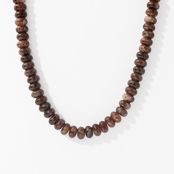 PN0193 925 Sterling Silver Natural Stone Charm Beaded Necklaces