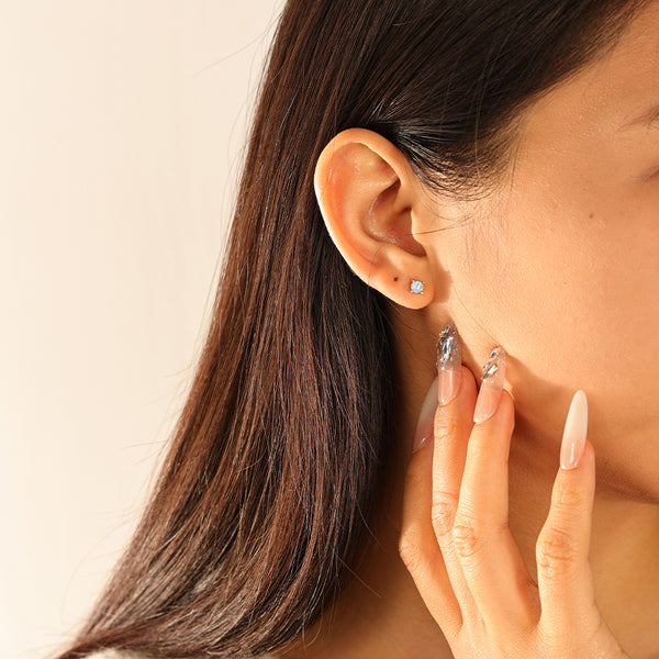 VFE0278 Minimalist Opal Stud Earrings