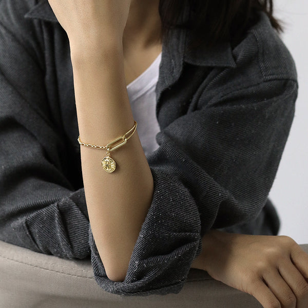 FS0380 925 Sterling Silver Fashion Pendant Bracelet