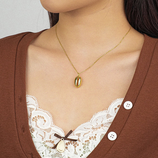 FX0978 925 Sterling Silver Luxury Shell Pendant Necklace