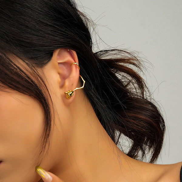 FE2588 925 Sterling Silver Retro Rose Flower Dangle Stud Earring