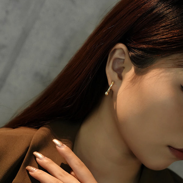 FE3057 925 Sterling Silver Statement Horseshoe Buckle Hoop Earrings