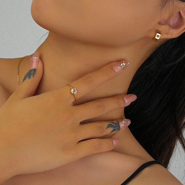 FJ0937 925 Sterling Silver Love Zirconia Ring