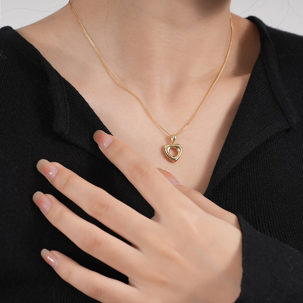 FX0962 925 Sterling Silver Dainty Heart Pendant Necklaces