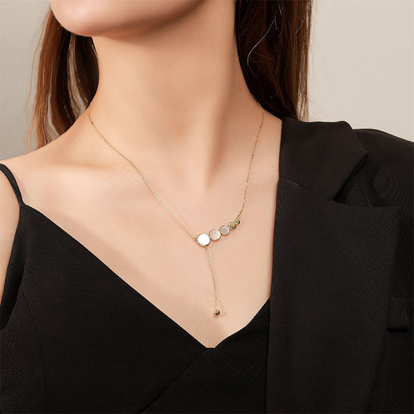 FX1172 925 Sterling Silver Round Bead Pendant Chain Necklace