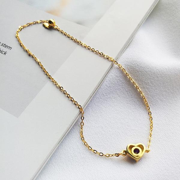 FS0385 925 Sterling Silver Purple Heart Zircon Bracelet