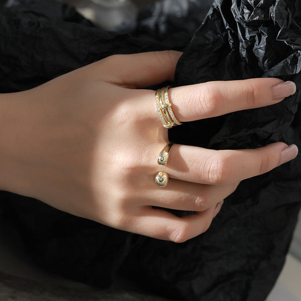 FJ0984 925 Sterling Silver Vintage Zirconia Ring