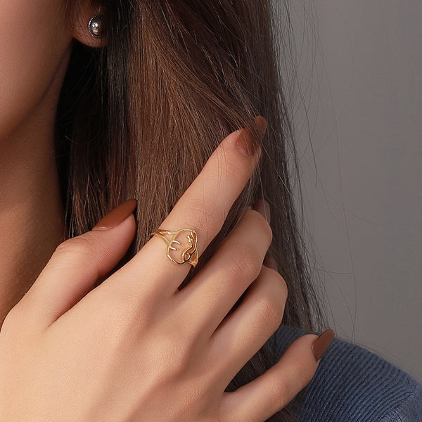 FJ0903 925 Sterling Silver Face Ring