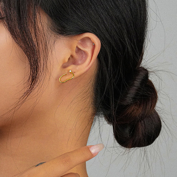 FE2667 925 Sterling Silver Irregular Zircon Stud Earrings