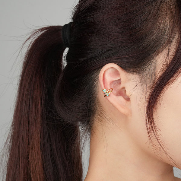 FE2508 Turquoise Dragonfly Ear Cuff