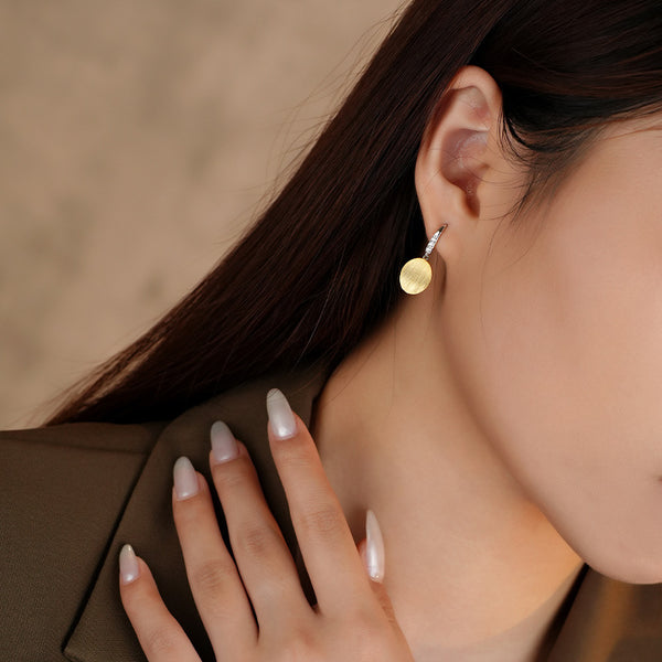 FE3033 925 Sterling Silver Oval Dangle Earring