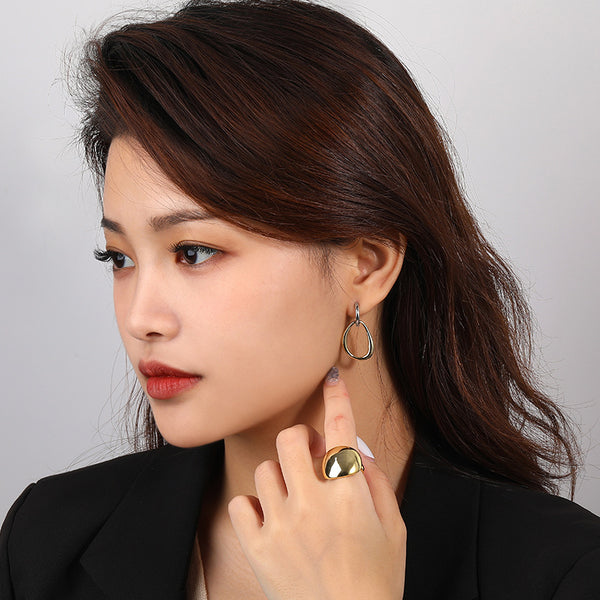 FE2487 925 Sterling Silver Dainty Circle Dangle Earrings