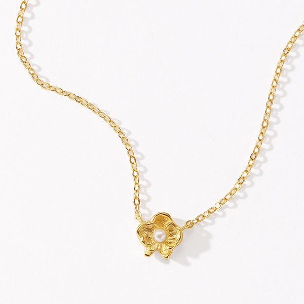 VFX0535 Phalaenopsis Flower Pearl Necklace