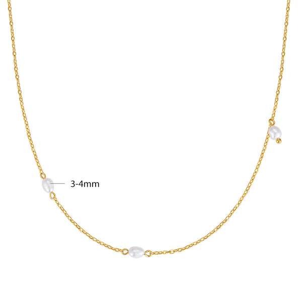 VFX0572 Shell Pearl Sideways Necklace