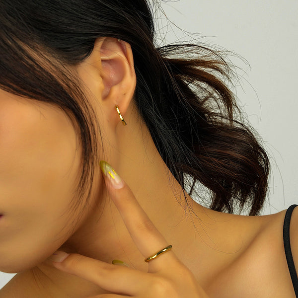 FE2252 925 Sterling Silver Twisted Oval Hoop Earrings