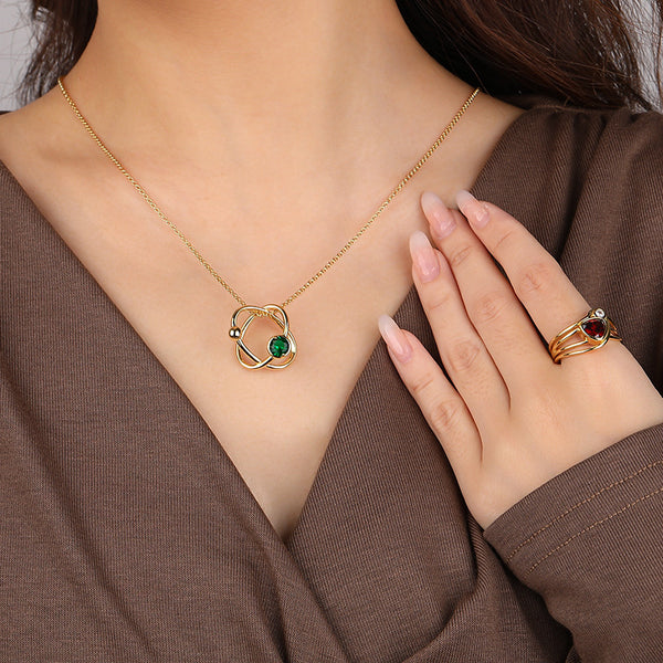 FJ0963 925 Sterling Silver Red Zirconia Ring