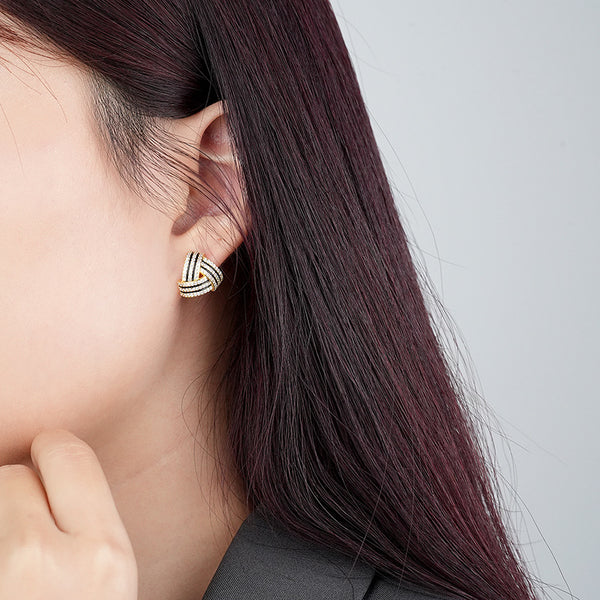 FE2662 925 Sterling Silver Triangle Stud Earrings