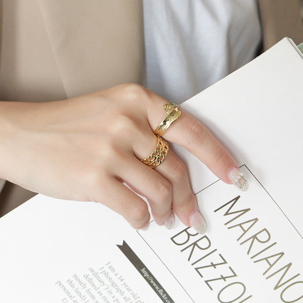 FJ0978 925 Sterling Silver Openwork Braided Ring