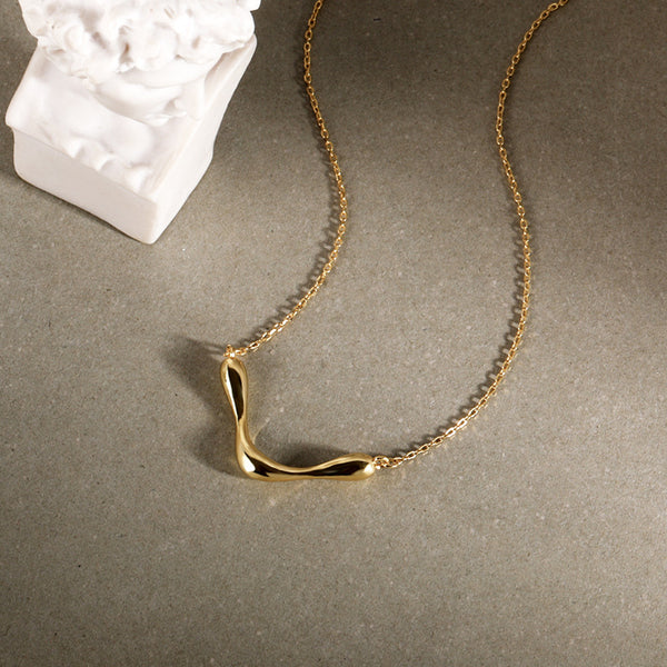 FX0956 925 Sterling Silver Vintage V Shape Women Clavicle Necklaces