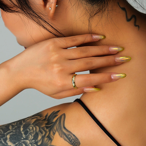 FJ0915 925 Sterling Silver Bamboo Open Ring